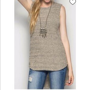 She + Sky Hi-Low Tunic Sweater Tank